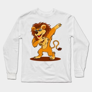 'Dabbing Dancing Lion' Funny Dabbing Animal Gift Long Sleeve T-Shirt